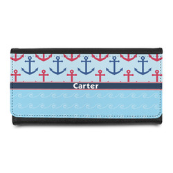 Anchors & Waves Leatherette Ladies Wallet (Personalized)