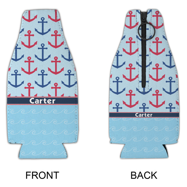 Anchors & Waves Zipper Bottle Cooler - APPROVAL