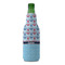 Anchors & Waves Zipper Bottle Cooler - FRONT (bottle)