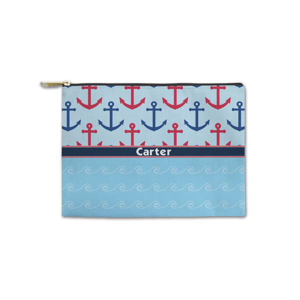 Custom Anchors & Waves Zipper Pouch - Small - 8.5"x6" (Personalized)