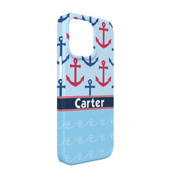 Anchors & Waves iPhone Case - Plastic - iPhone 13 (Personalized)