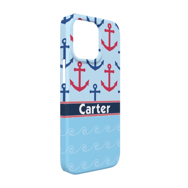 Custom Anchors & Waves iPhone Case - Plastic - iPhone 13 (Personalized)