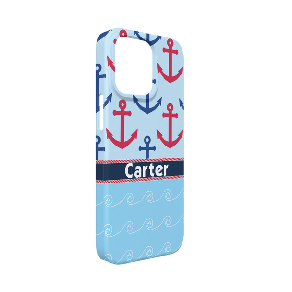 Custom Anchors & Waves iPhone Case - Plastic - iPhone 13 Mini (Personalized)