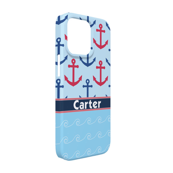 Custom Anchors & Waves iPhone Case - Plastic - iPhone 13 Pro (Personalized)