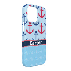 Anchors & Waves iPhone Case - Plastic - iPhone 13 Pro Max (Personalized)