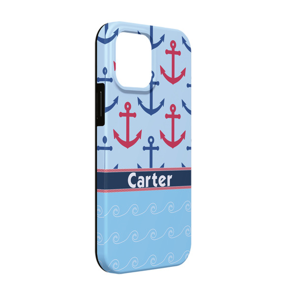 Custom Anchors & Waves iPhone Case - Rubber Lined - iPhone 13 Pro (Personalized)