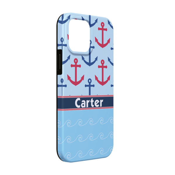 Custom Anchors & Waves iPhone Case - Rubber Lined - iPhone 13 (Personalized)