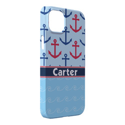Anchors & Waves iPhone Case - Plastic - iPhone 14 Plus (Personalized)