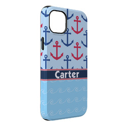 Anchors & Waves iPhone Case - Rubber Lined - iPhone 14 Plus (Personalized)