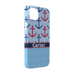 Anchors & Waves iPhone Case - Plastic - iPhone 14 Pro (Personalized)