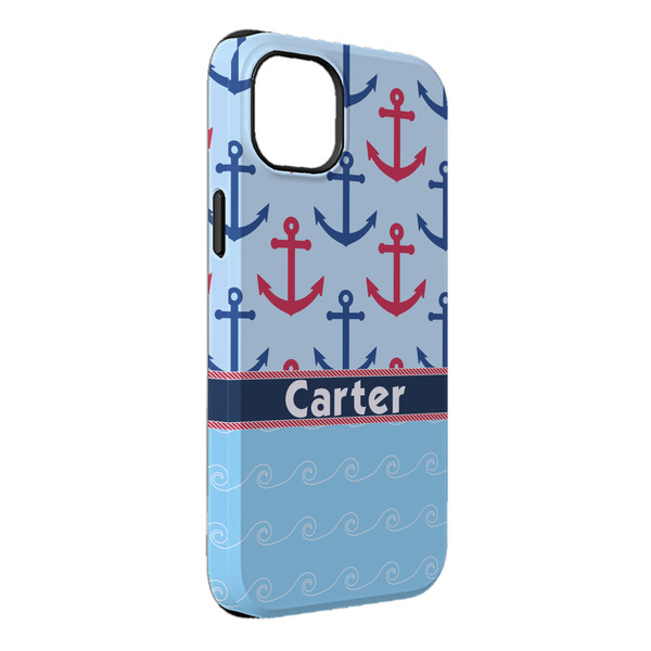 Custom Anchors & Waves iPhone Case - Rubber Lined - iPhone 14 Pro Max (Personalized)