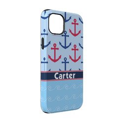 Anchors & Waves iPhone Case - Rubber Lined - iPhone 14 Pro (Personalized)