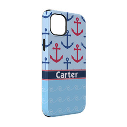 Anchors & Waves iPhone Case - Rubber Lined - iPhone 14 (Personalized)