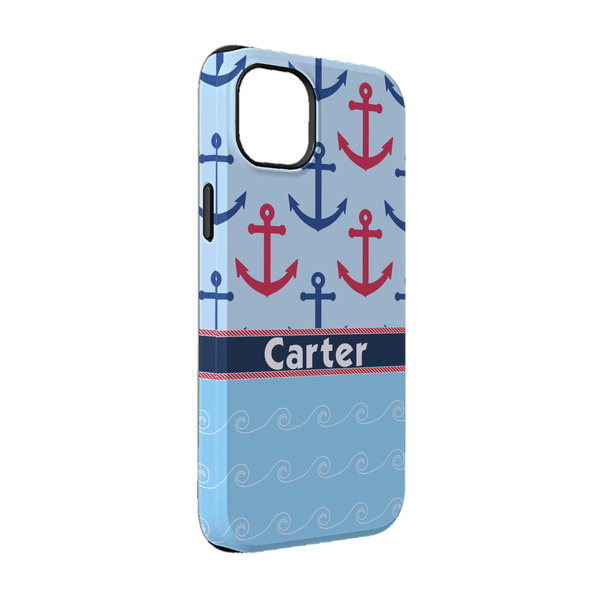 Custom Anchors & Waves iPhone Case - Rubber Lined - iPhone 14 (Personalized)