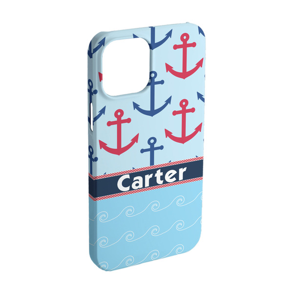 Custom Anchors & Waves iPhone Case - Plastic - iPhone 15 (Personalized)