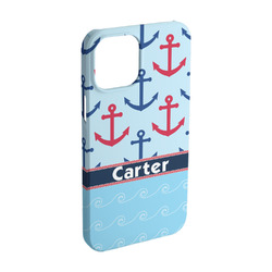 Anchors & Waves iPhone Case - Plastic - iPhone 15 Pro (Personalized)