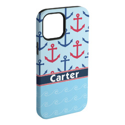 Anchors & Waves iPhone Case - Rubber Lined (Personalized)