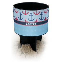 Anchors & Waves Black Beach Spiker Drink Holder (Personalized)