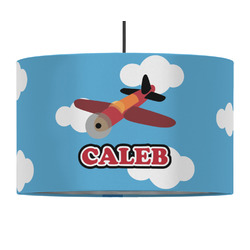 Airplane 12" Drum Pendant Lamp - Fabric (Personalized)