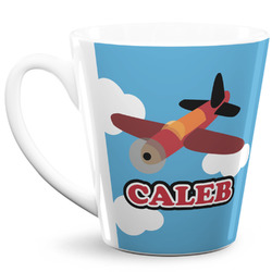 Airplane 12 Oz Latte Mug (Personalized)