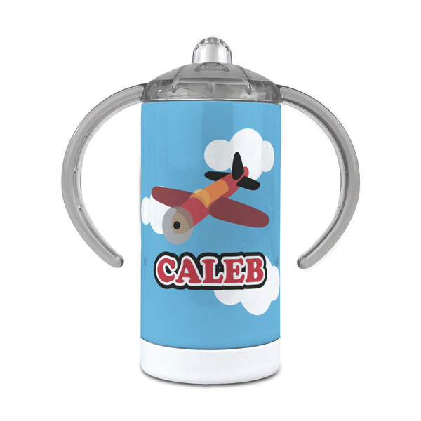 Custom Airplane 12 oz Stainless Steel Sippy Cup (Personalized)