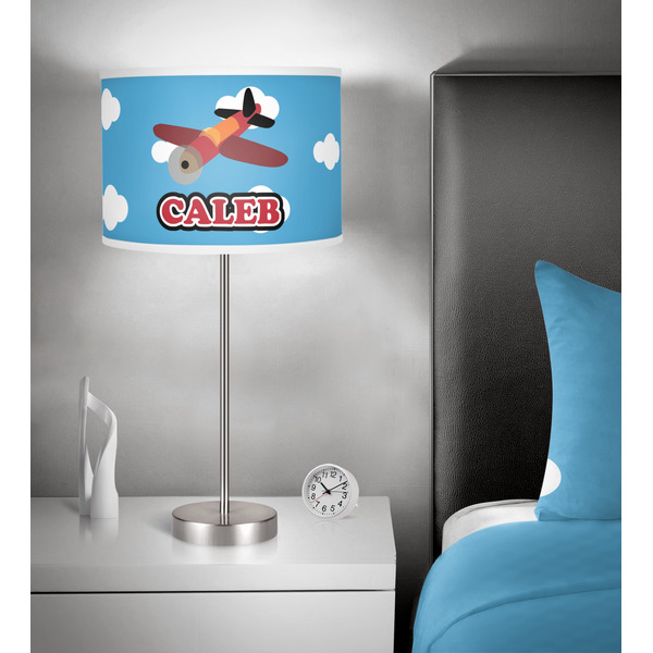Airplane 13 inch drum lamp shade - in room