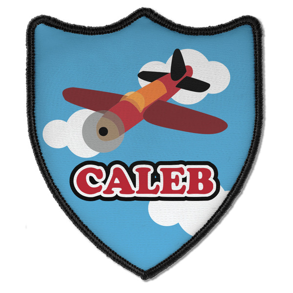 Custom Airplane Iron On Shield Patch B w/ Name or Text