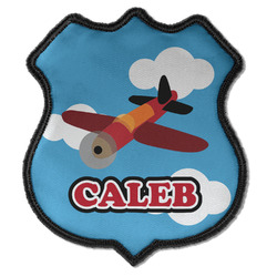 Airplane Iron On Shield Patch C w/ Name or Text