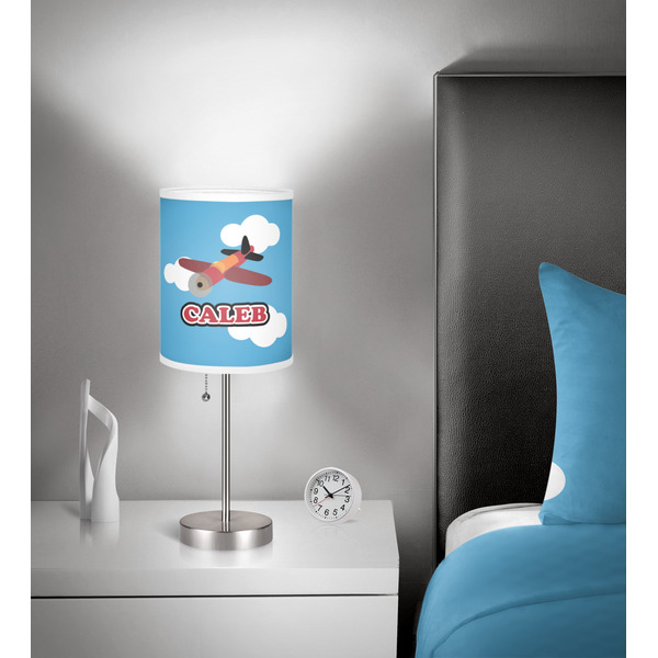 Airplane 7 inch drum lamp shade - in room