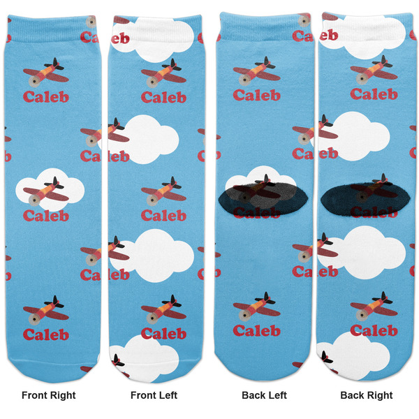 Airplane Adult Crew Socks - Double Pair - Front and Back - Apvl