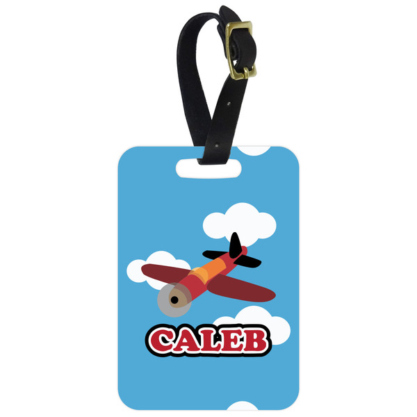 Custom Airplane Metal Luggage Tag w/ Name or Text