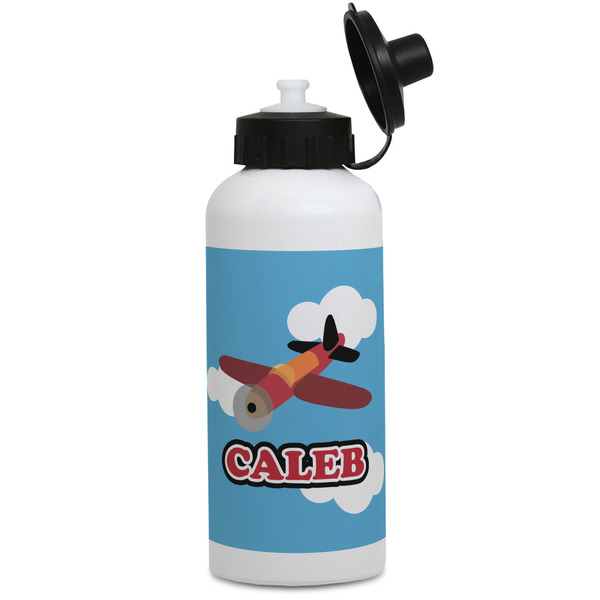 Custom Airplane Water Bottles - Aluminum - 20 oz - White (Personalized)