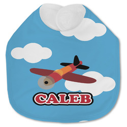 Airplane Jersey Knit Baby Bib w/ Name or Text