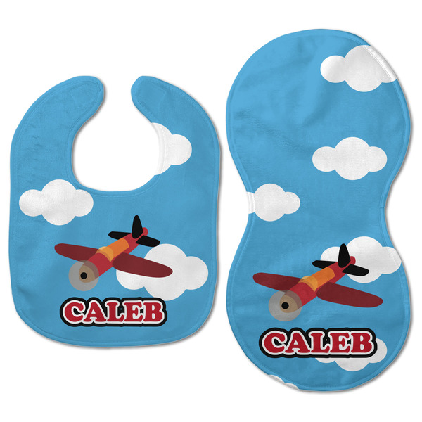 Airplane Baby Bib & Burp Set - Approval (new bib & burp)