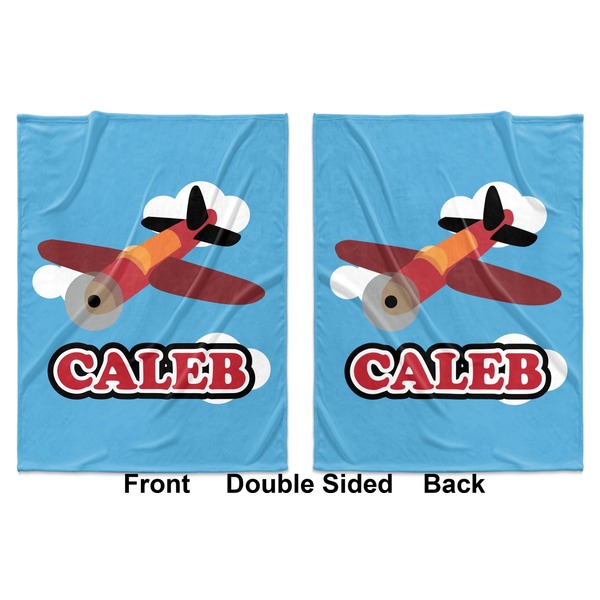 Airplane Baby Blanket (Double Sided - Printed Front and Back)