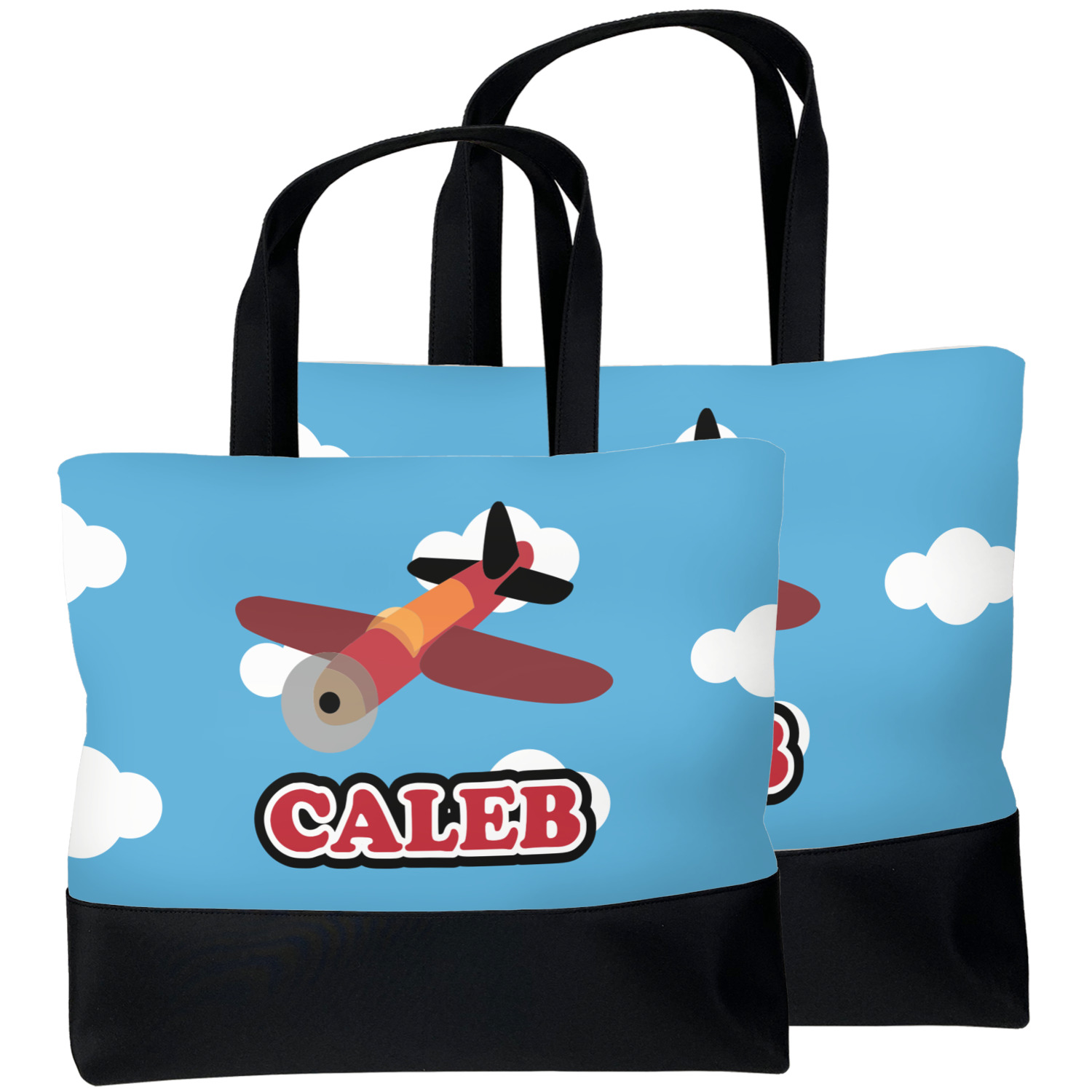 Airplane Beach Tote Bag (Personalized) YouCustomizeIt