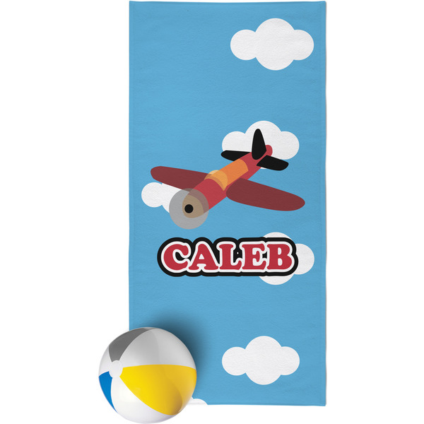 Custom Airplane Beach Towel (Personalized)