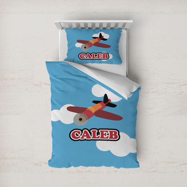Custom Airplane Duvet Cover Set - Twin (Personalized)