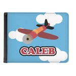 Airplane Genuine Leather Men's Bi-fold Wallet (Personalized)