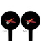 Airplane Black Plastic 4" Food Pick - Round - Double Sided - Front & Back
