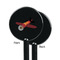Airplane Black Plastic 5.5" Stir Stick - Single Sided - Round - Front & Back