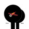 Airplane Black Plastic 6" Food Pick - Round - Single Sided - Front & Back
