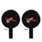 Airplane Black Plastic 7" Stir Stick - Double Sided - Round - Front & Back