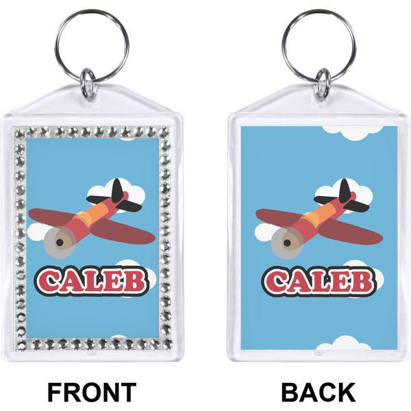 Airplane Bling Keychain (Front + Back)