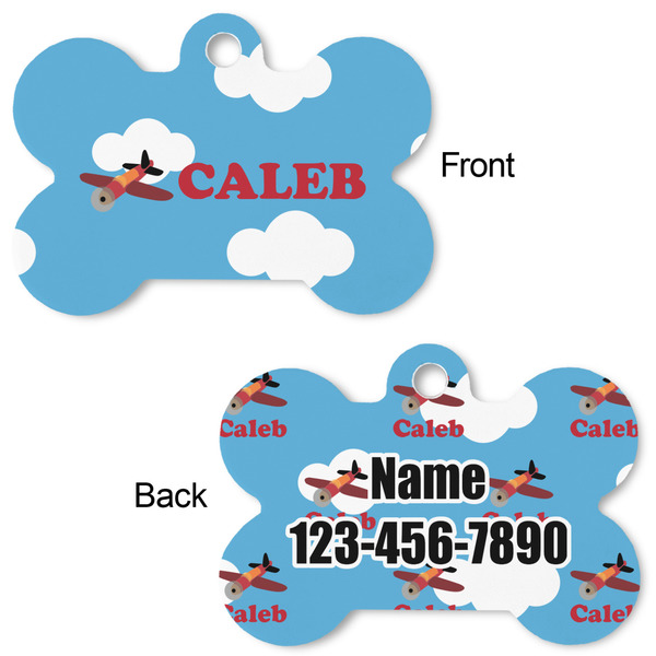 Airplane Bone Shaped Dog ID Tag - Large - Approval