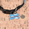 Airplane Bone Shaped Dog ID Tag - Small - In Context