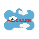 Airplane Bone Shaped Dog ID Tag - Small (Personalized)