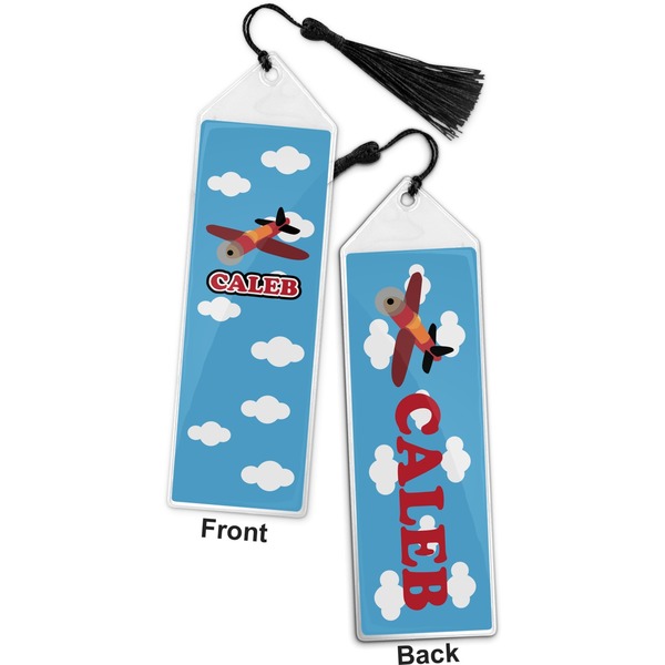 Airplane Bookmark with tassel - Front and Back