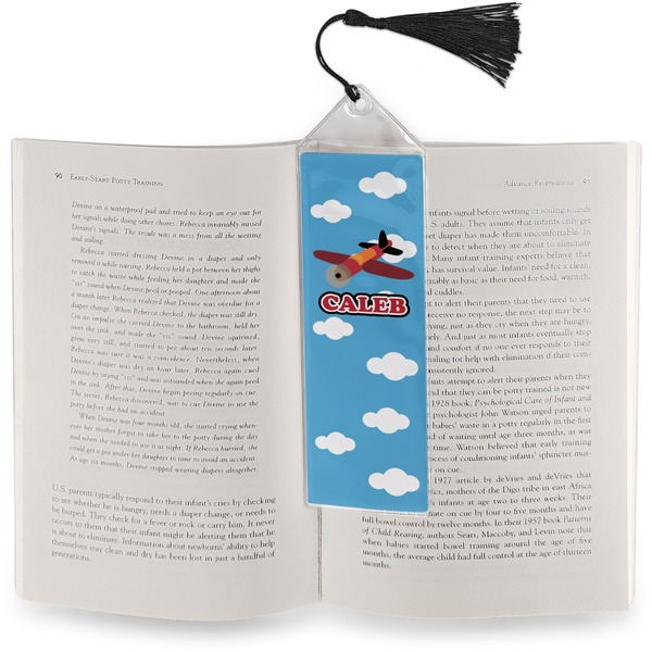 Airplane Bookmark with tassel - In book