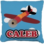 Airplane Faux-Linen Throw Pillow 16" (Personalized)